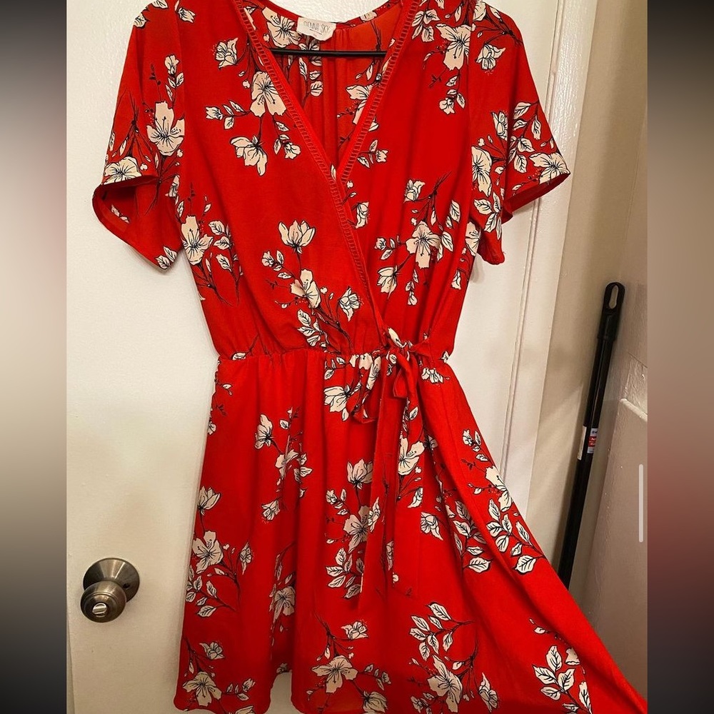 RED FLORAL DRESS